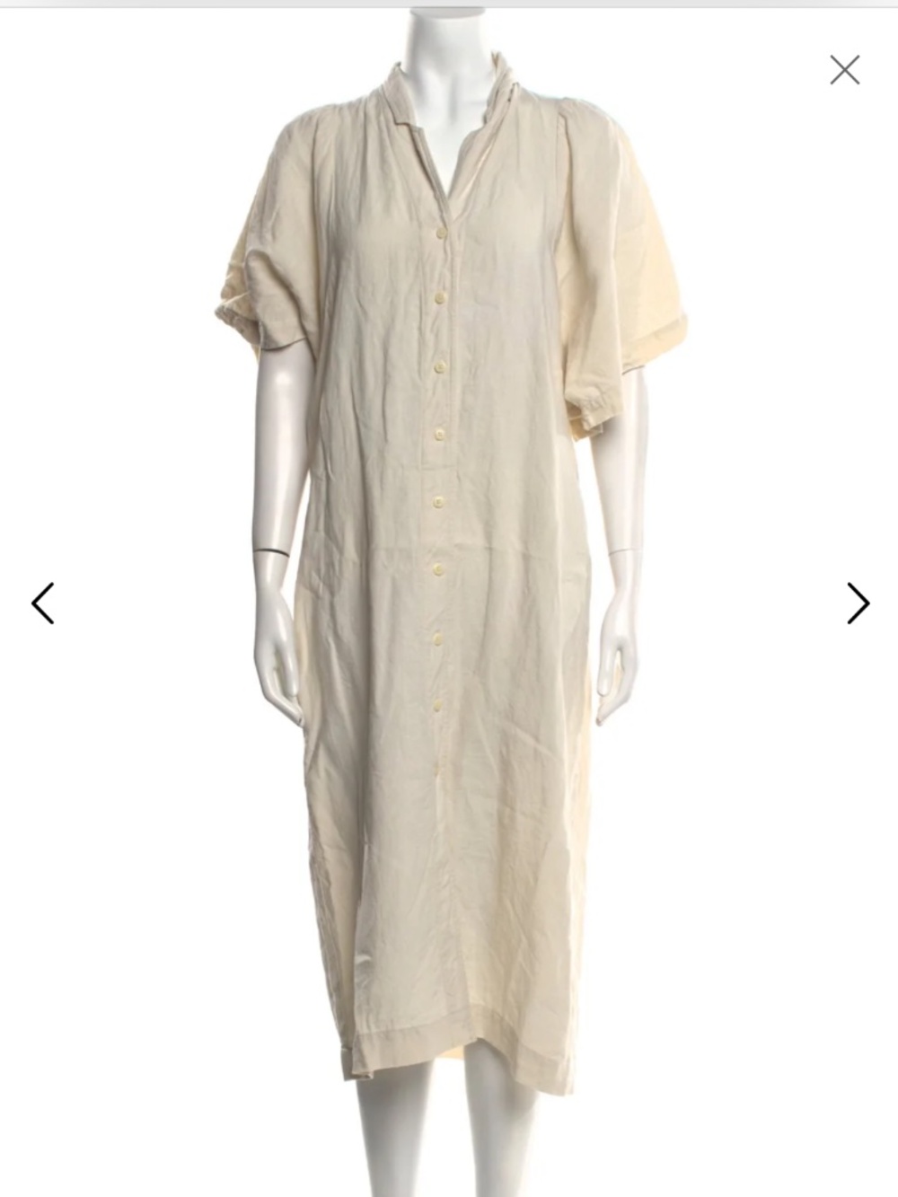 Ilana Kohn cream colored midi linen dress